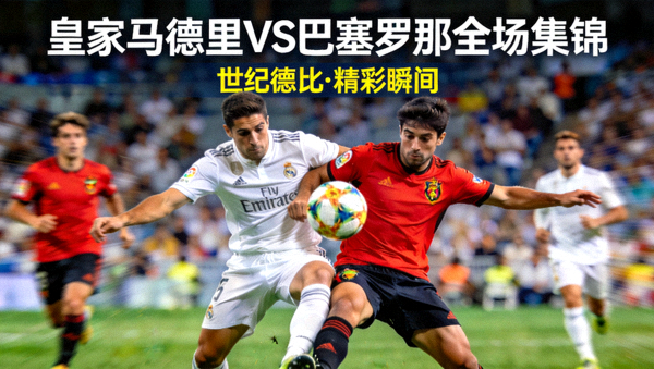 皇家马德里对阵巴塞罗那全场集锦封面图，两队球员争抢即时比分